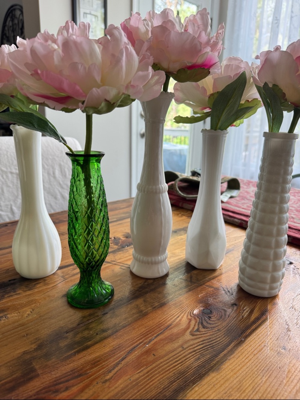 Milk glass collection. Vases